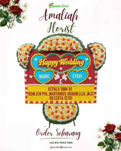 Karangan Papan Bunga Pernikahan di Hargowilis